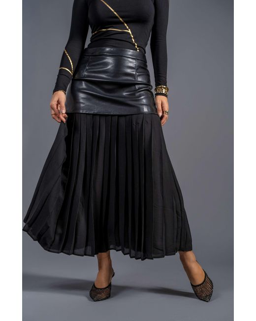Esther Saadia Black Rebel Romance 50/50 Leather Skirt