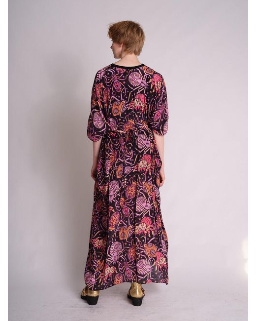 Any Old Iron Purple Spiders From Mars Kaftan Dress