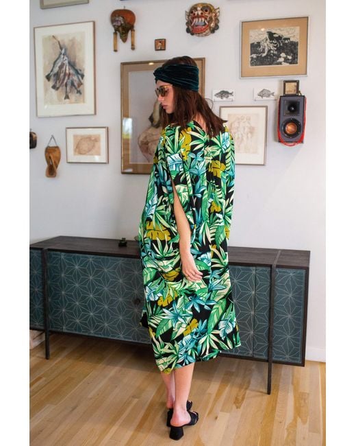 Jennafer Grace Green Canopy Noir Caftan