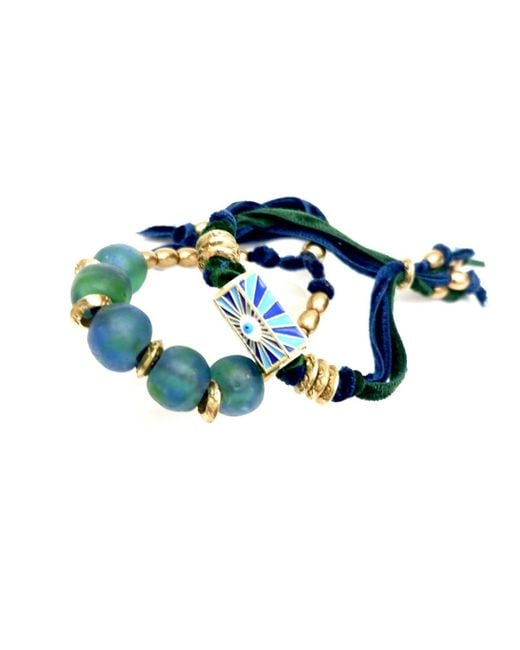 Persia Dona Jewelry Blue Five Aqua Pebbles Bracelet