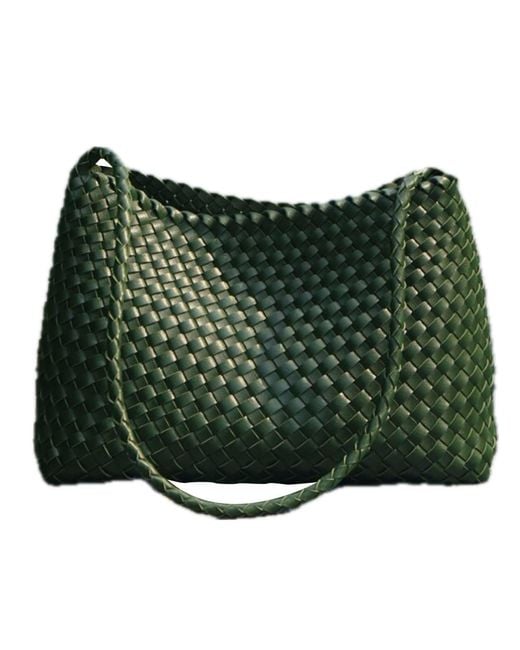 Rimini Green Hand Weaving Vegan Leather Shoulder Bag 'Suzy'