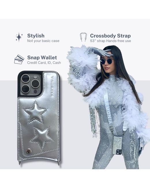 Harmonia Ny Blue Stars Crossbody Iphone Fifteen Case Wallet