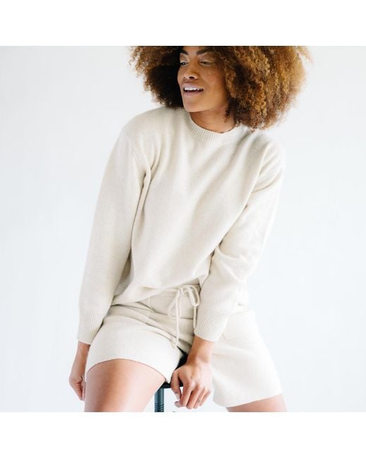Zenzee White Neutrals Cashmere Cargo Pocket Shorts