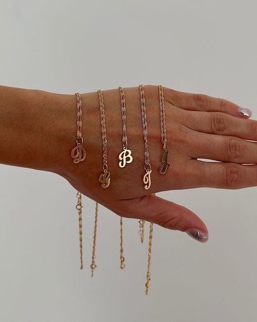 Öugie Metallic The Cursive Initial Pendant