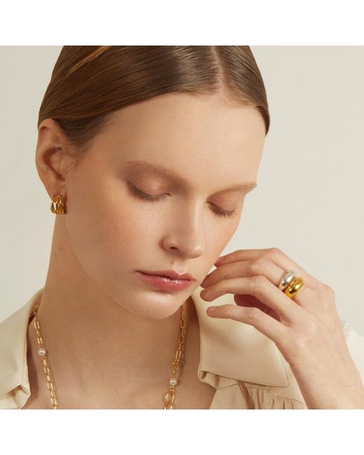 Cote Cache Metallic Dome Ring