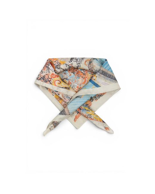 Saachi Metallic Urban Cityscape Satin Bandana
