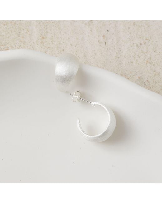 Esterah White Luna Hoops