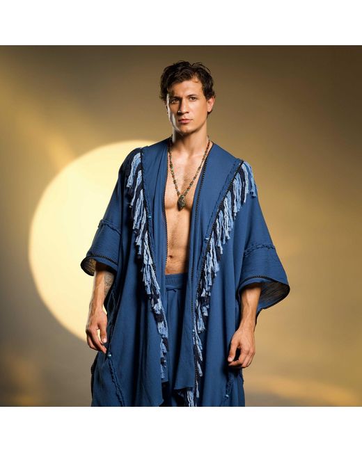 Zhenabia Blue Sidra Poncho