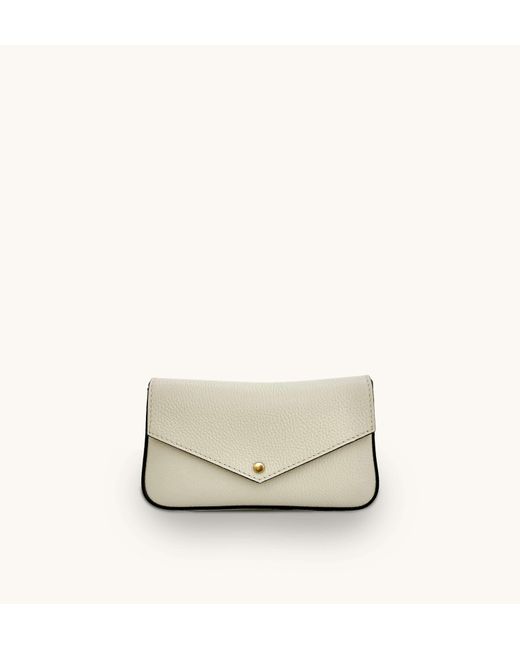 Apatchy London Metallic Neutrals The Munro Stone Leather Shoulder Bag