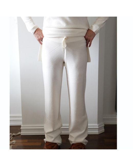 tirillm White Andrea Merino Wool Loose Fitted Trouser- Off
