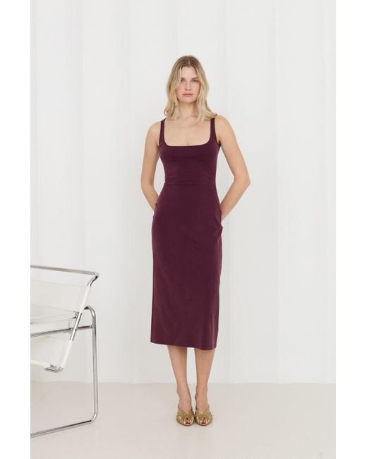 Undress Purple Olivia Grape Midi Bodycon Dress