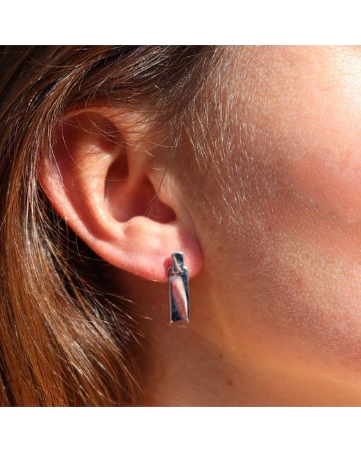 FV Jewellery White Bijoux Double Rectangle Earrings