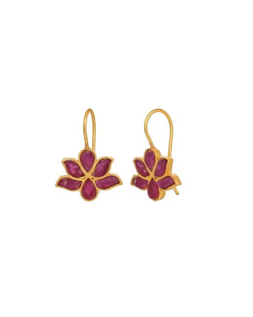 Opium Jewels Red Water Lotus Earrings