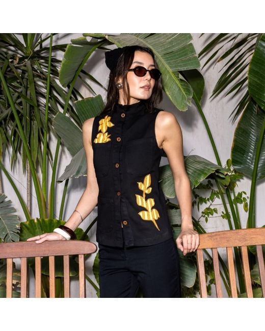 Up-fuse Black Patchwork Vest- Honeycomb
