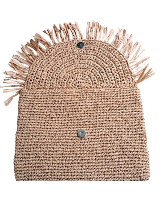 Springmoonatelier Natural Neutrals Cream Raffia Handcrafted Clutch Bag