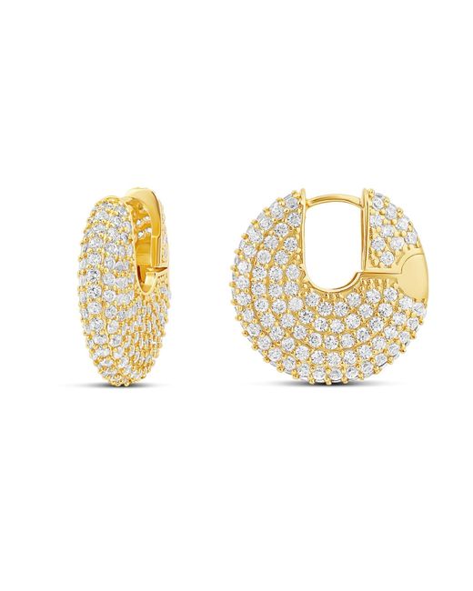 SHYMI Metallic Pave Button Earrings