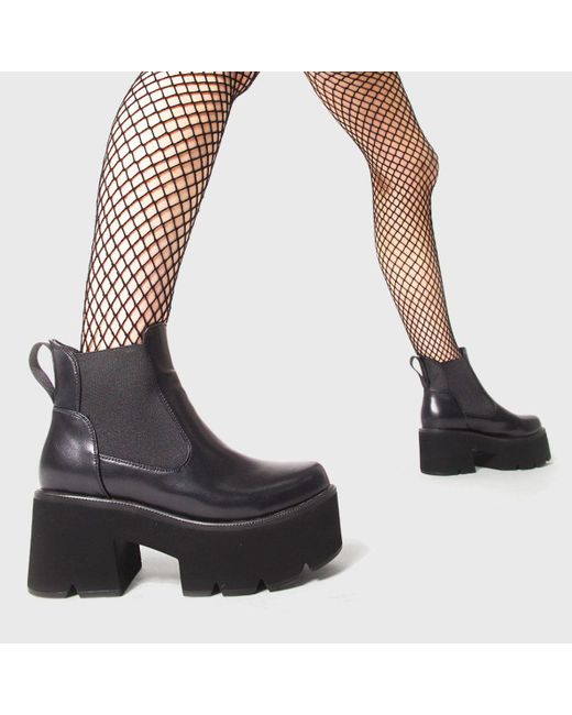Lamoda Black Tough Love Chunky Platform Ankle Boots In