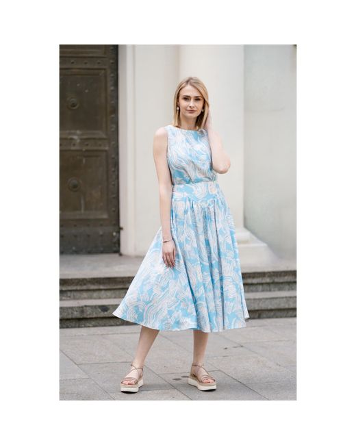Oh!Zuza Blue Neutrals Echo Viscose Top Wide Straps
