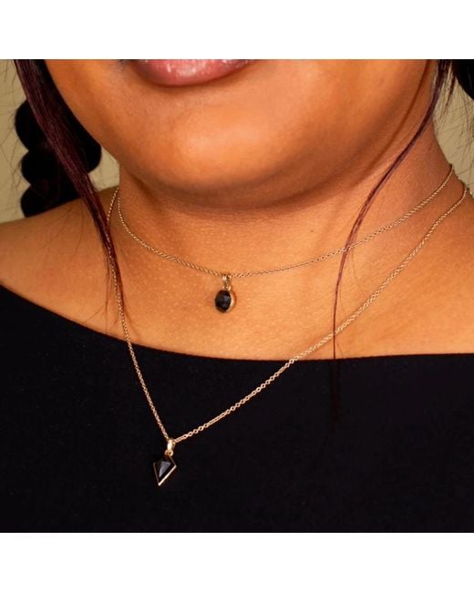 Rahul's Jewels Black Sanctum Orb Pendant -14 Karat With Genuine Diamond