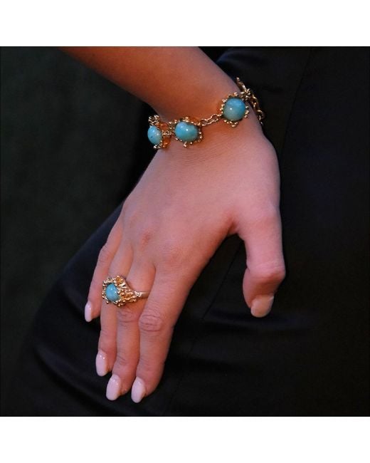 Unaloe Metallic Sterling Natural Amazonite Ring For – Luxury Gemstone Statement Jewelry