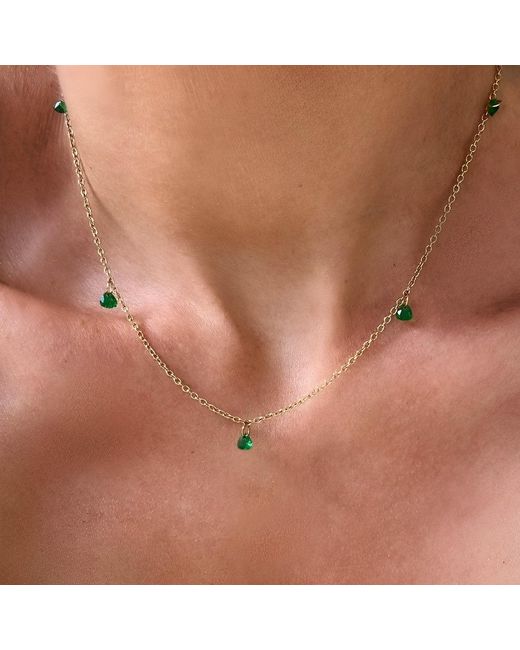 Evie Jewelry Metallic Off Duty Emerald Waterproof Choker Necklace