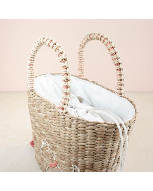 LIKHÂ Natural Mini Tote Bag With Embroidered Westie