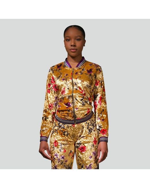 Maui X Lolita Metallic Goddess Floral Velour Tracksuit