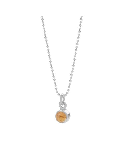 Nellou Jewellery Metallic Gem Dot Citrine Birthstone Necklace November Sterling