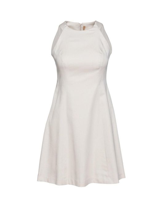 Conquista White A Line Sleeveless Sand Dress