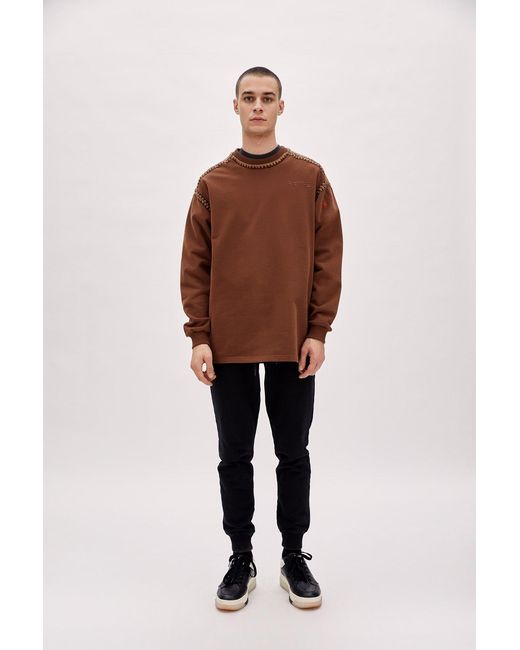 Pcfg Brown Crochet Sweat for men