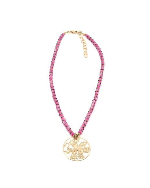 Ebru Jewelry Metallic Spiritual Harmony Pearl Elephant Necklace