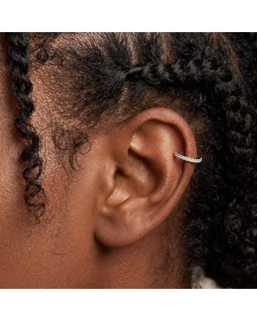 Spero London Metallic Cubic Zirconia Sterling Ear Cuffs No Piercing