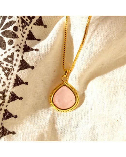 Seven Saints Metallic Rose Quartz Compassionate Heart Adjustable Necklace