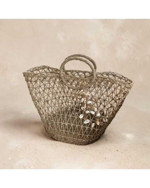 OhSun Metallic Neutrals Rara Skeleton Beach Tote