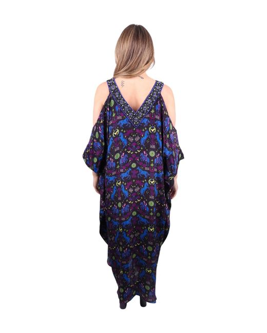Any Old Iron Blue Hand-Beaded Neckline High Horse Dress