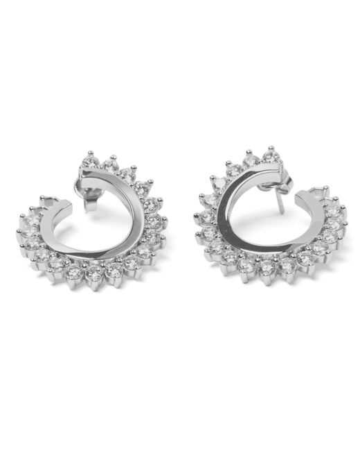 Belinda Jewelz Metallic Gemstone Starburst Hoop Earrings