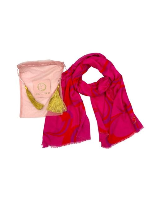 Julia Clancey Red Jcjc Modal Reversible Scarf