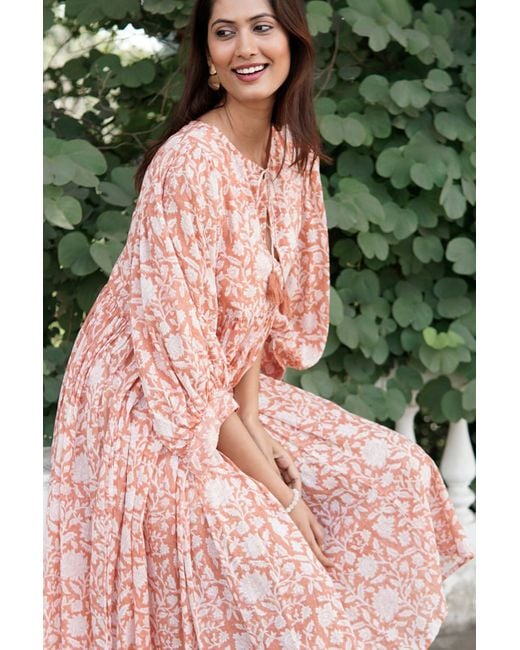 La Mandarine Red Floaty, Floral Summer Midi Dress, Summer Dress With Pockets, Reese Sundress