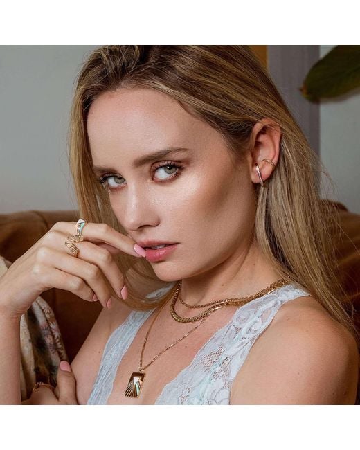 Glamrocks Jewelry Multicolor Pavé Suspension Hoops- Lavender