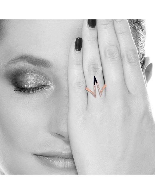 Artisan Metallic Diamond Spike Ring With Enamel