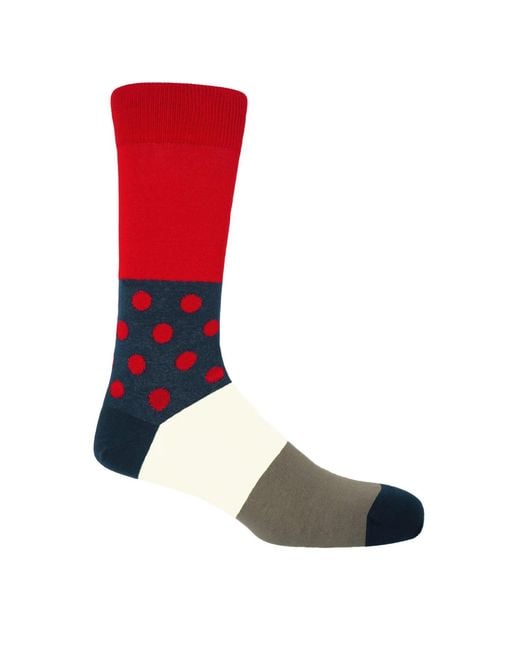 Peper Harow - Made in England Red Mayfair Socks Bundle for men