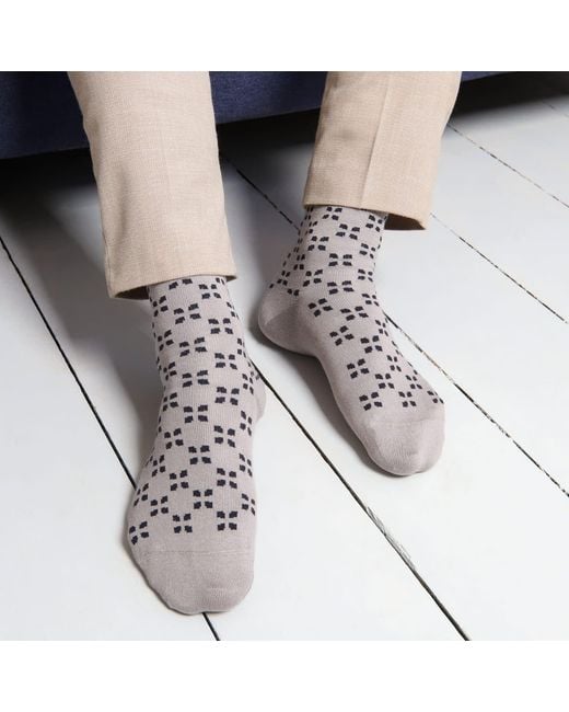 Peper Harow - Made in England Gray Cambridge Socks – for men