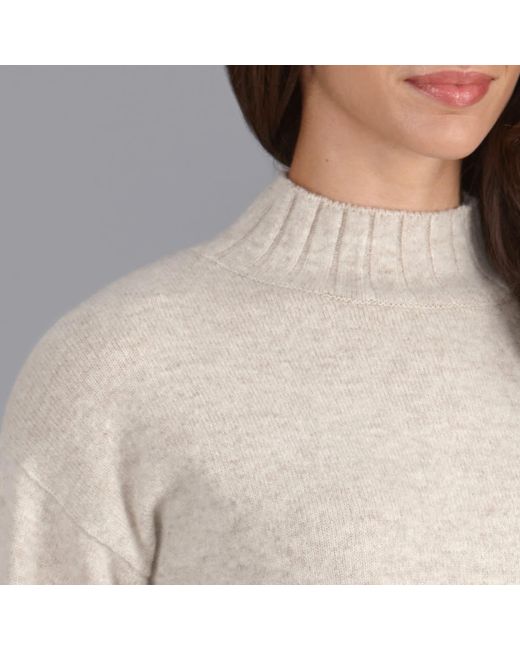 Paul James Knitwear Pink Neutrals Lambswool Lola Grown On Neck Jumper