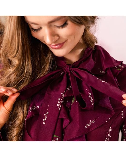 RainSisters Red Floral Midi Dress With Ruffles: Hearts Desire