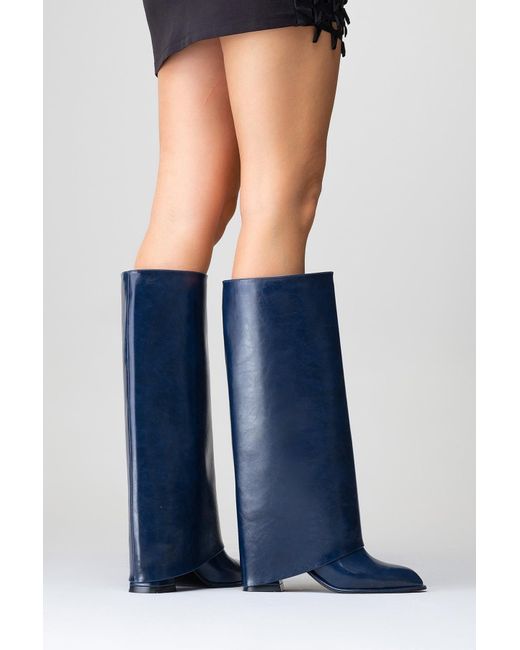 Prologue Shoes Blue Maybe Chunky Heel Boot
