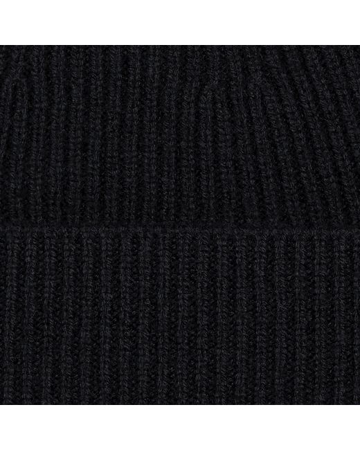 Paul James Knitwear Black Lightweight Merino Cashmere Beaulinee Beanie