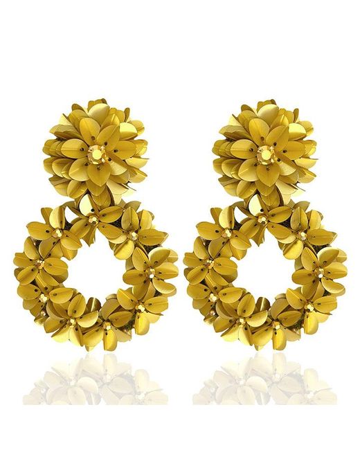 PINAR OZEVLAT Metallic Yasmine Hoops