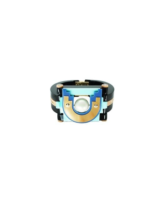 Gissa Bicalho Blue Handmade Acrylic Bracelet Maya & Hortensia