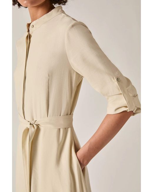 James Lakeland Natural Neutrals Cream Tie-Waist Midi Dress