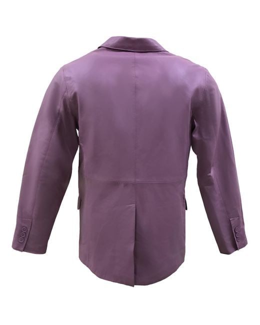 Zasta Studio Purple Arkas Coat Leather Jacket for men